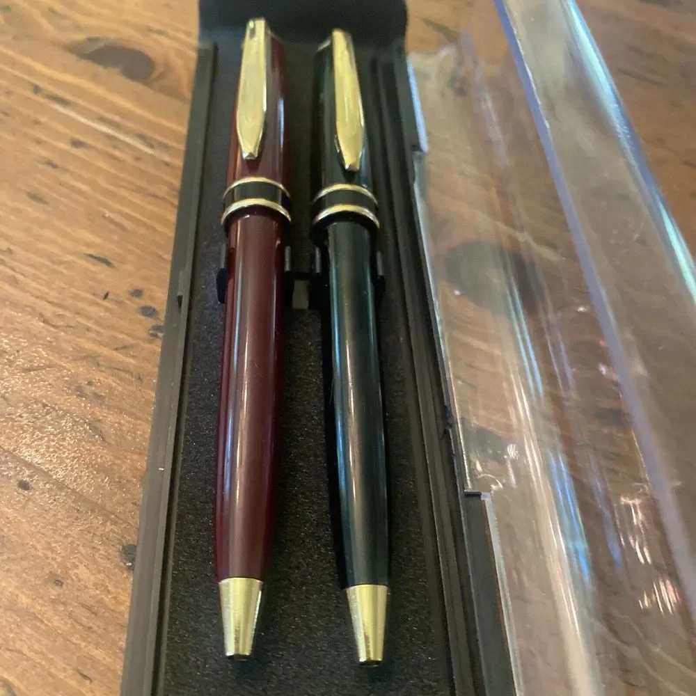 Rare: St Michel Ballpoint Pen Set w/ Case & Box‎ - Executive Office Desk Library
